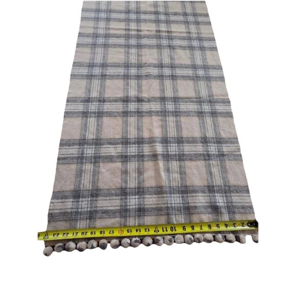 J. Crew Plaid Scarf Wool Wrap Womens Scarf Pom Pom Tassel A001448 - Picture 10 of 10